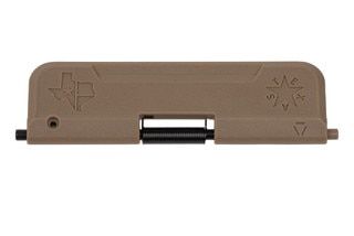 Strike Industries AR-15 Ultimate Dust Cover - Texas Edition v1 in FDE features an adjustable retention screw